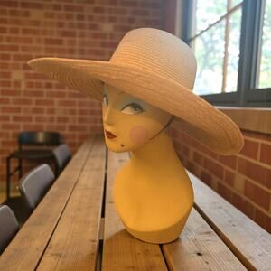 KactusRose Original Wide Brim Straw Sun Hat Fedora Style Black Band Guatemala